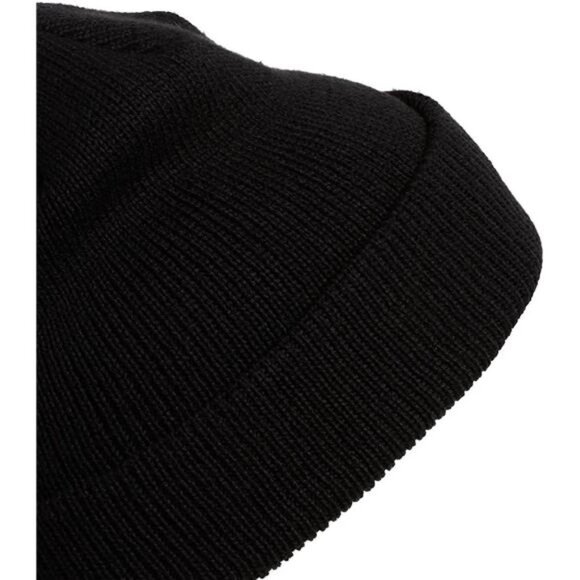 Unisex Trefoil Beanie Hat, Black main image 5